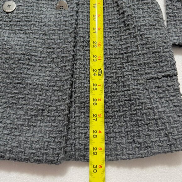 Calvin Klein Women's Linen Blend Dark Grey Textured Belted Pea Coat Size Small - Picture 10 of 10